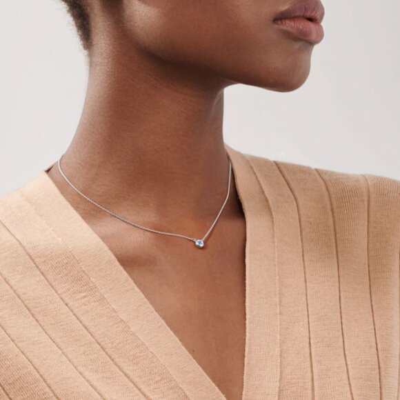 Tiffany & Co. Elsa Peretti Color by the Yard Aquamarine Pendant Sterling Silver - Picture 3 of 4